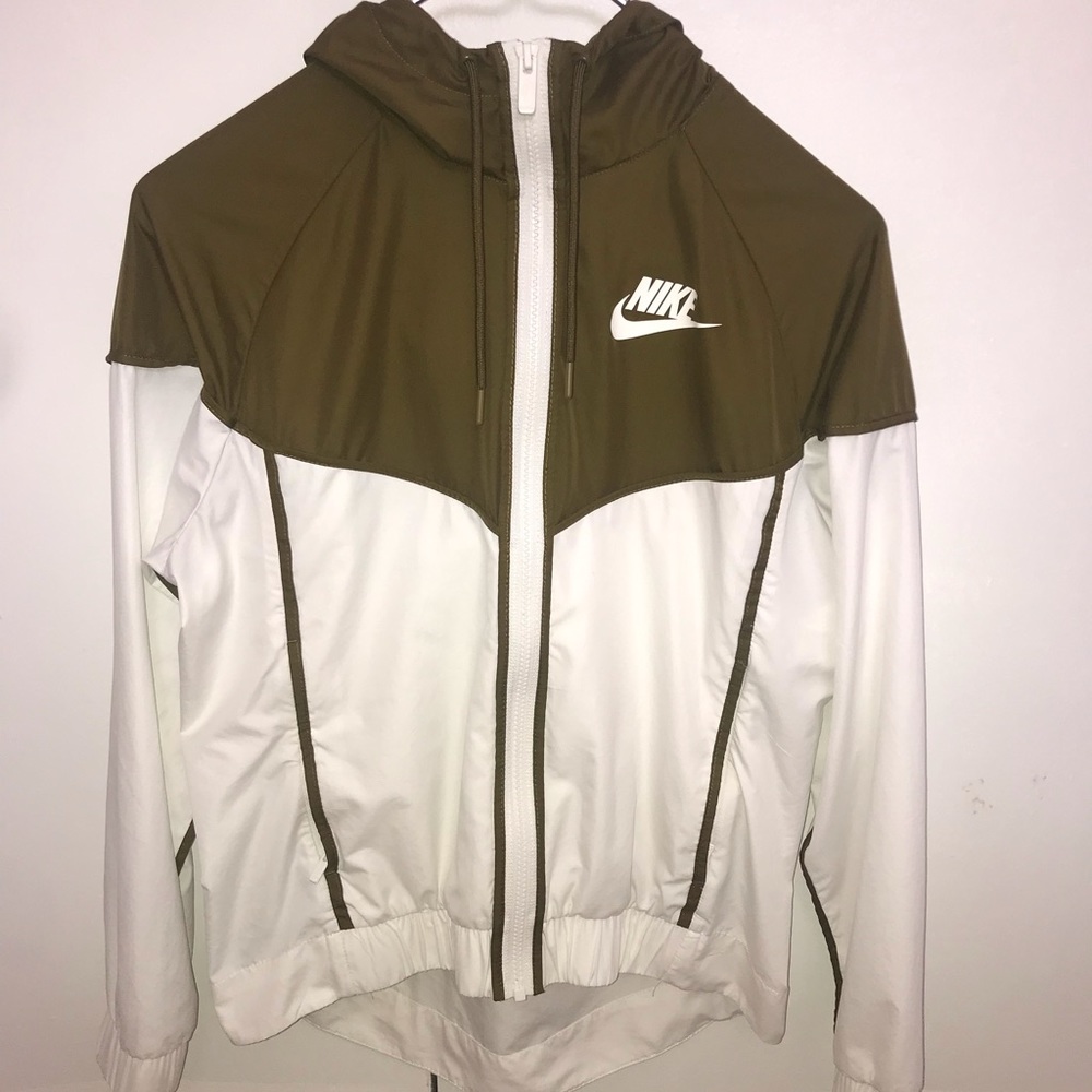 Womens Nike Hoodie Windbreaker Olive Green